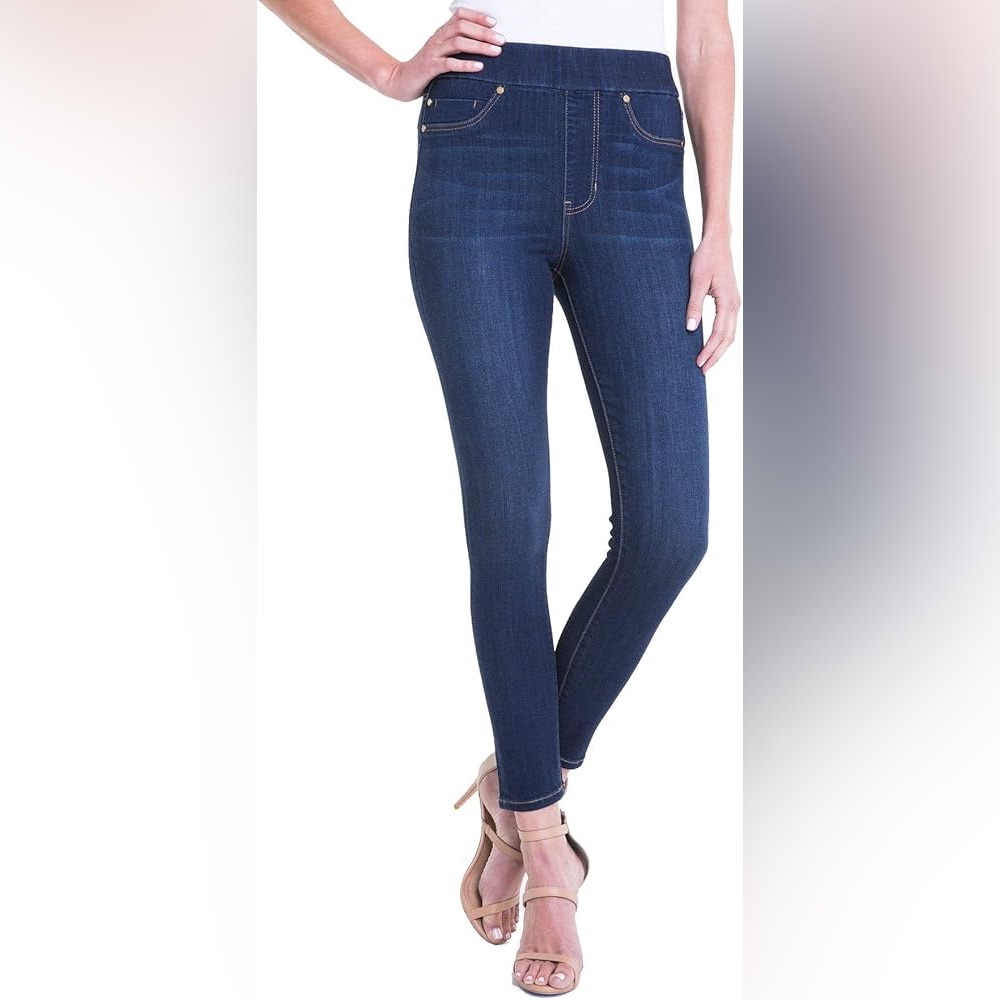 Liverpool Farrah High-Waist Pull-On Ankle in Silky Soft Denim in Coronado Mid